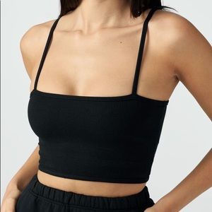 Joah Brown Cropped Cami in Black FlexiRib